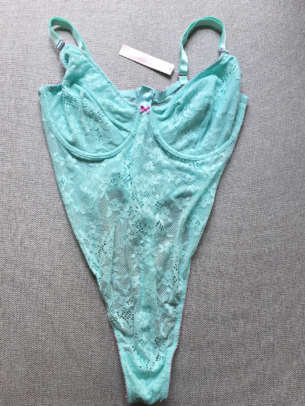 Victoria's Secret Mint Green Lace Teddy